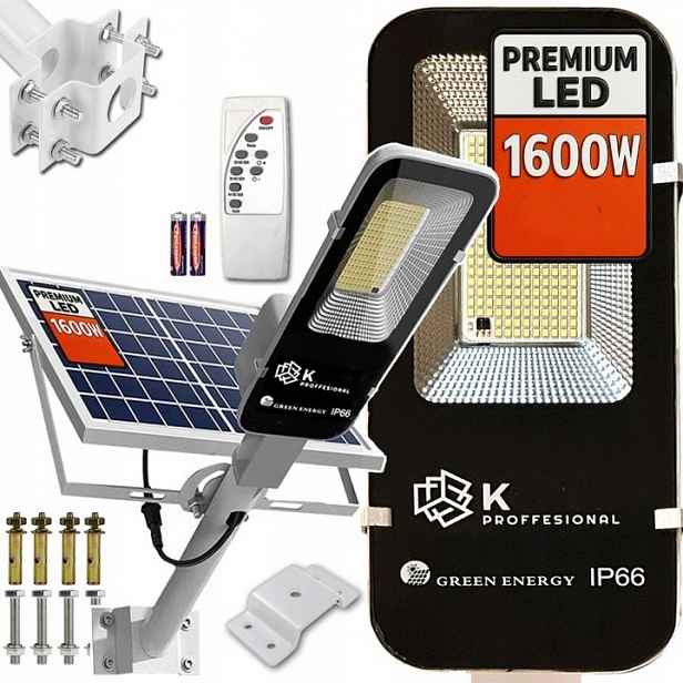 Solární lampa 1600W pouliční Senzor Pohybu Soumraku Silná