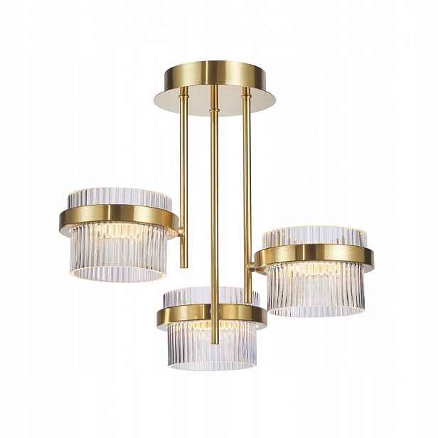 Tiára, moderní, dekorativní, zlatá závěsná Led lampa, 24W, 3000K, 2603LM