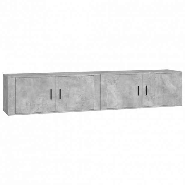 vidaXL Nástěnné TV skříňky 2 ks betonově šedé 100 x 34,5 x 40 cm