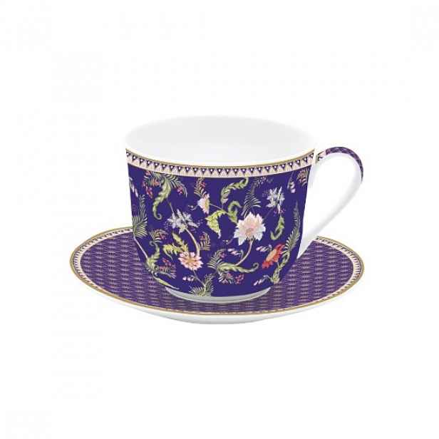 Šálek s podšálkem, porcelán, 400 ml, "Magie D'Orient Purple" - Easy Li