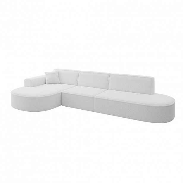 ALTDECOR ROHOVÁ SEDACÍ SOUPRAVA s otomanem vlevo MARI-L2 – 328 × 171 × 79 cm, bílá, buklé
