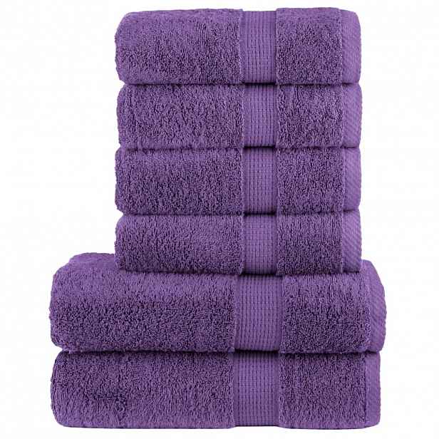 vidaXL 6dílná sada ručníků Premium SOLUND fialová 600 g/m²
