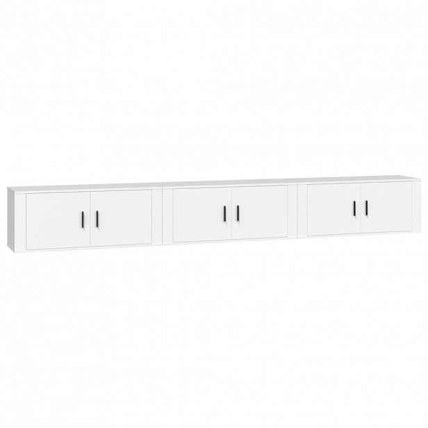 vidaXL Nástěnné TV skříňky 3 ks bílé 100 x 34,5 x 40 cm