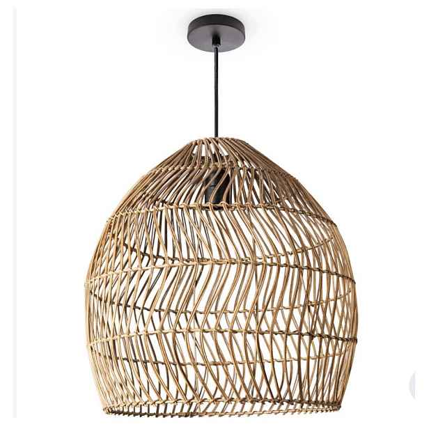 Závěsná lampa Paco Home Orna ratanová přírodní E27 40 cm boho