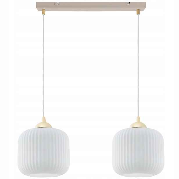 Závěsná Stropní Lampa Lustr Bílý Skleněný Kašmír Do Kuchyně Obývacího Pokoje E27