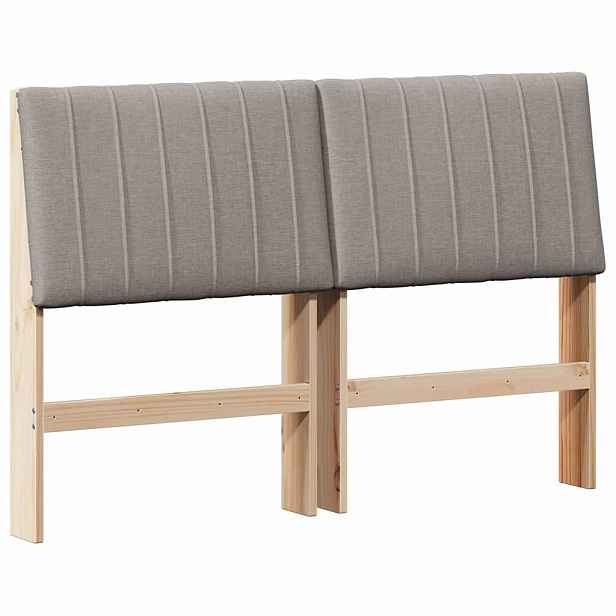 vidaXL Čalouněné čelo postele Taupe 135 cm Masivní borové dřevo