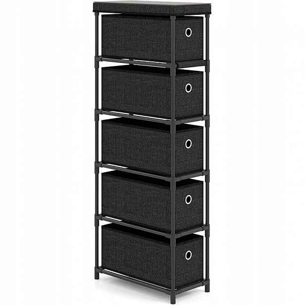 Komoda s 5 zásuvkami MC43649IT, 40 x 19 x 100 cm, černá