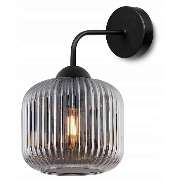 Nástěnná Lampa Na Zeď Grafitová Černá Do Ložnice Obývacího Pokoje Rýhovaná