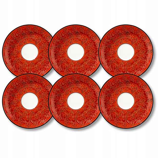 Porcelánový podšálek červený na dezerty 15 cm Wilmax 6 kusů