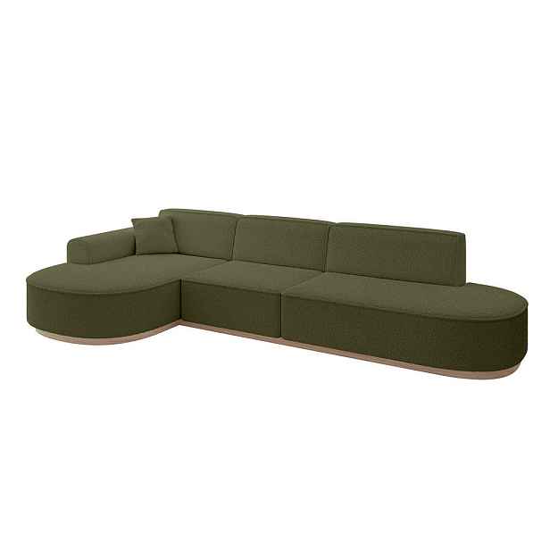ALTDECOR ROHOVÁ SEDAČKA s otomanem, levá MARI-L2-v1 328x171x83 Zelená Buklé