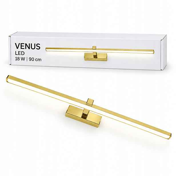 Koupelnové osvětlení Venus 18W 90 cm zlaté Led nad zrcadlo 4200K IP44