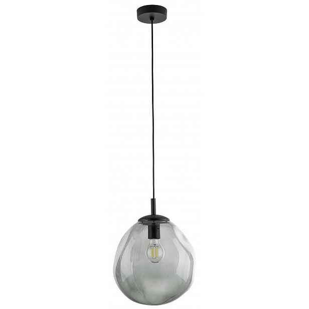 Závěsná lampa Sol Černá Grafitová Skleněná Stínidlo 1xE27 25 cm Stropní Svítidlo
