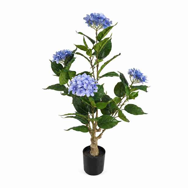 Hortenzie Umělá V Květináči Modrá 80 CM, Do Interiéru Sklolaminát