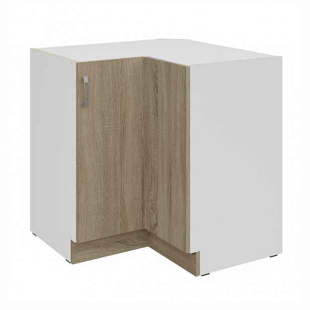 Spodní rohová skříňka Sára 89x89 DN 1F BB Barva korpusu: Bílá, Barva dvířek: Dub Sonoma