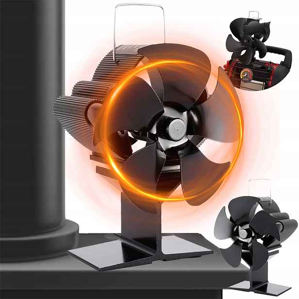 Termoelektrický Krbový Ventilátor Napájený Teplem, Větráček 5 Listů