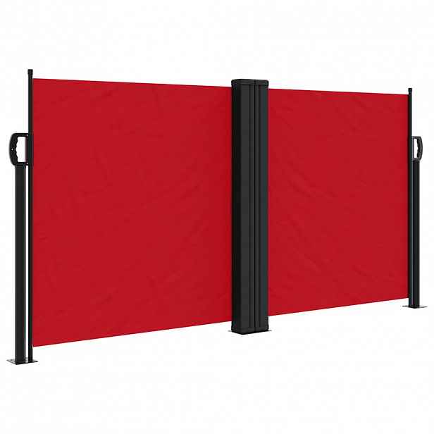 vidaXL Zatahovací boční markýza červená 120 x 1 000 cm
