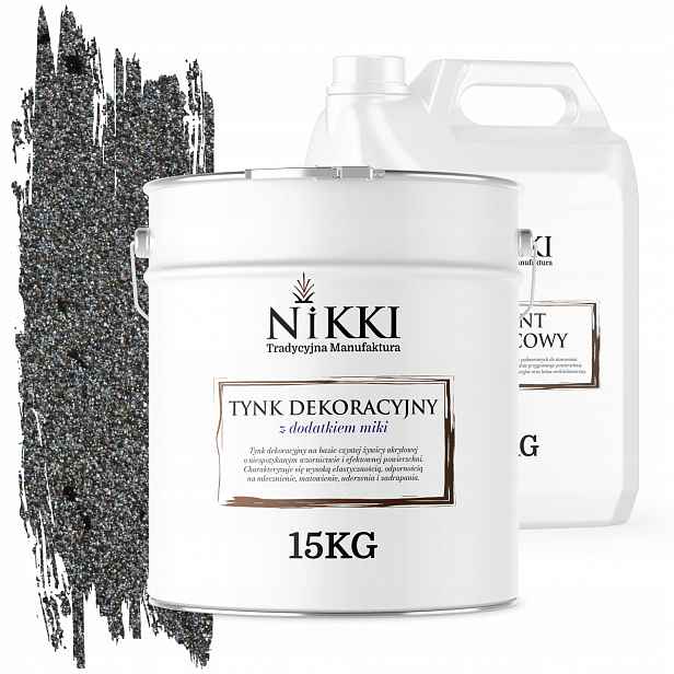 Dekorativní Omítka Pro Exteriér/vnitřní Použití 15 Kg, Tmavě Šedá, Černá Mika D915 Podklad