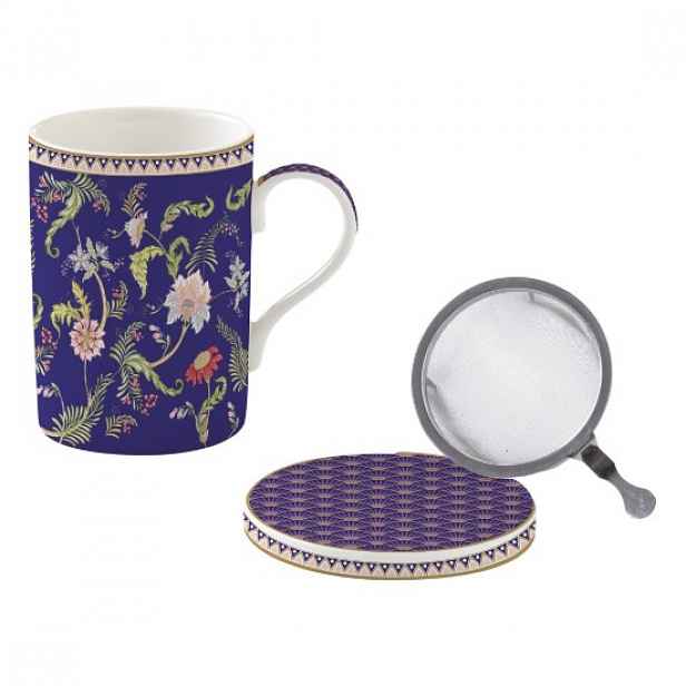 Hrnek s infuzérem a víčkem, porcelán, 350 ml, "Magie D'Orient Purple"
