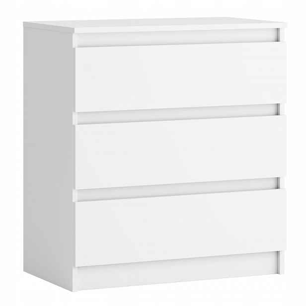 Komoda Skříňka Bílá 3 Zásuvky Moderní Do Obývacího Pokoje Ložnice
