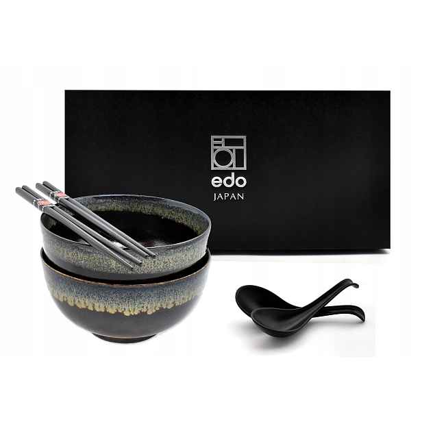 Sada 2 misek s lžícemi a paličkami Ramen Maguma 16 cm