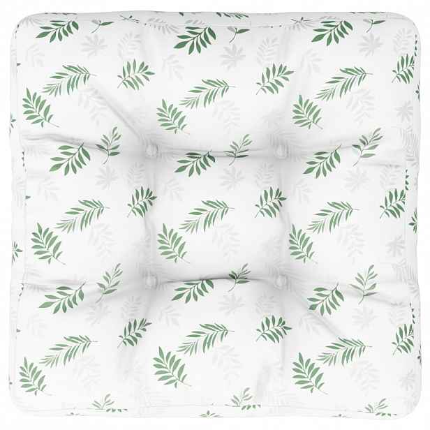 vidaXL Poduška na palety vzor listů 50 x 50 x 12 cm textil