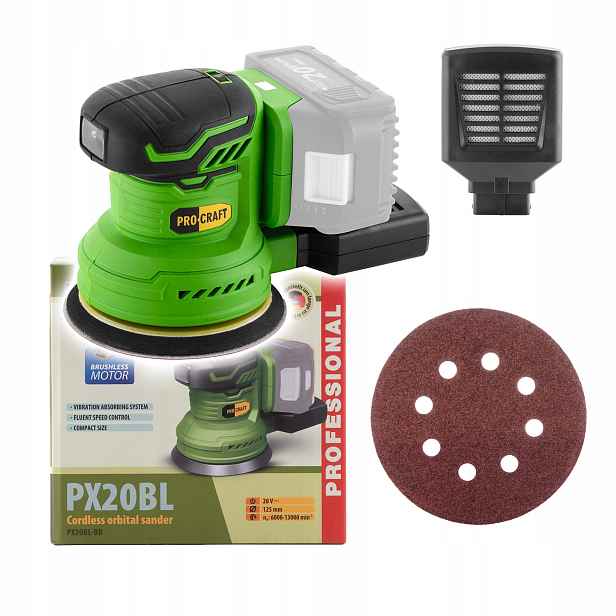 Excentrická aku bruska Procraft PX20BL (bez baterie a nabíječky)