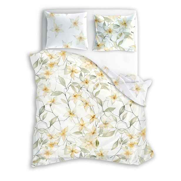 Povlečení Bavlněné 160x200 Boho Květy Natural 100% Bavlna Oeko-tex
