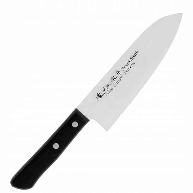 Satake MV Pakka Japonský ostrý kuchyňský Nůž Santoku na Zeleniny 56-58HRC 17cm