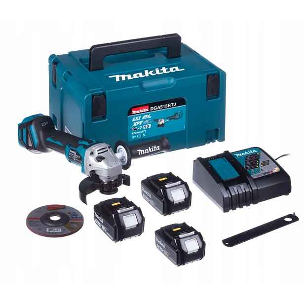 Úhlová bruska 125 mm 3x5 Ah Makita DGA513RT3J