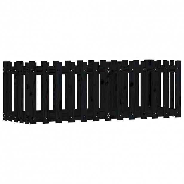 vidaXL Vyvýšený záhon plotový design černý 150x50x50 cm masiv borovice