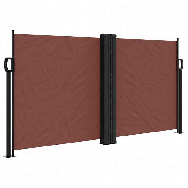 vidaXL Zatahovací boční markýza hnědá 120 x 1 000 cm