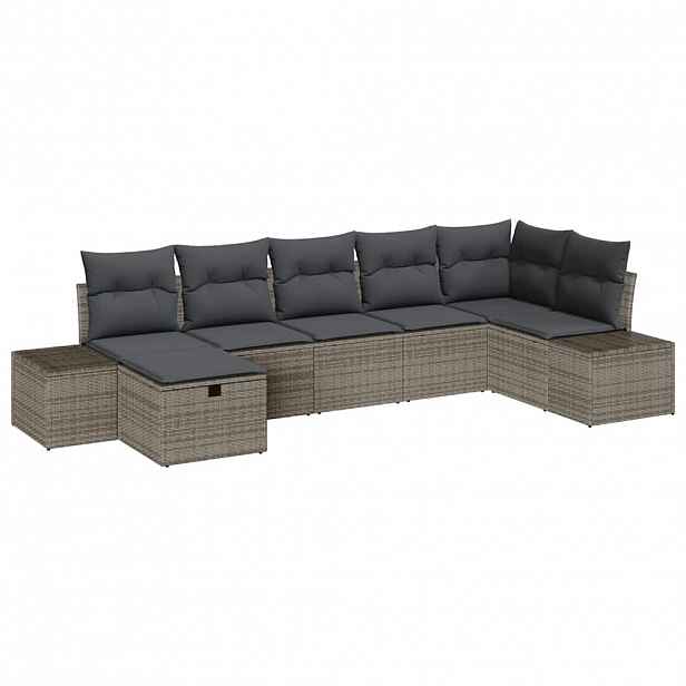 vidaXL Set pohovek 7 ks polyratan