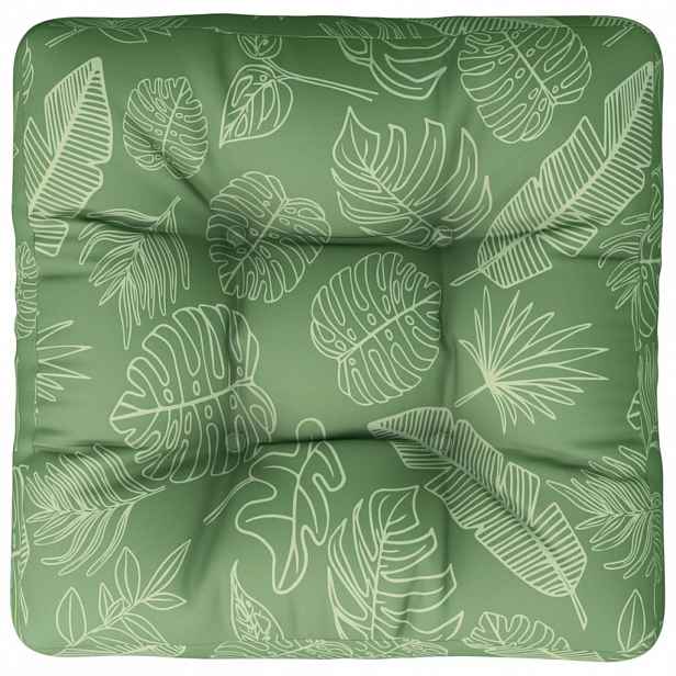 vidaXL Poduška na palety vzor listů 50 x 50 x 12 cm textil