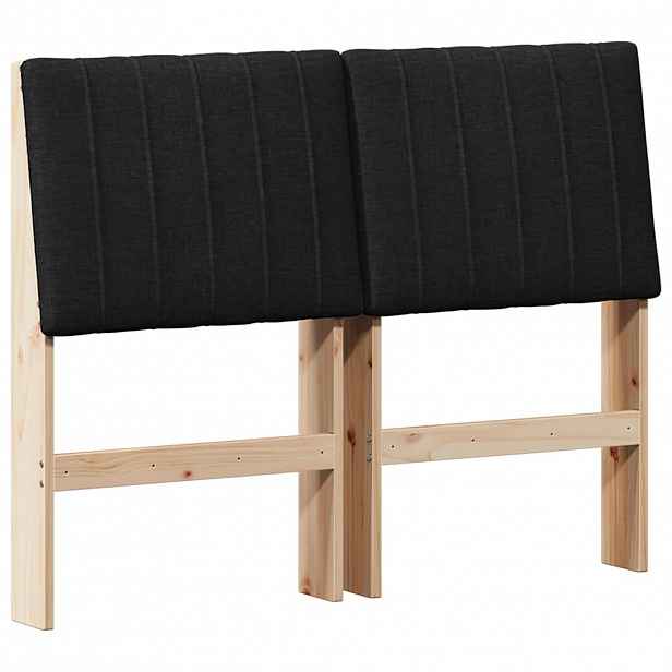 vidaXL Čalouněné čelo postele Černá 120 cm Masivní borové dřevo