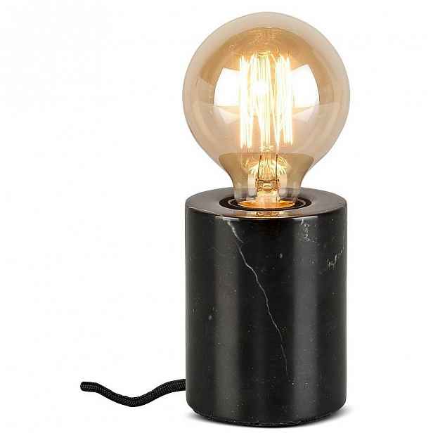 Černá stolní lampa s mramorovým podstavcem Citylights Athens
