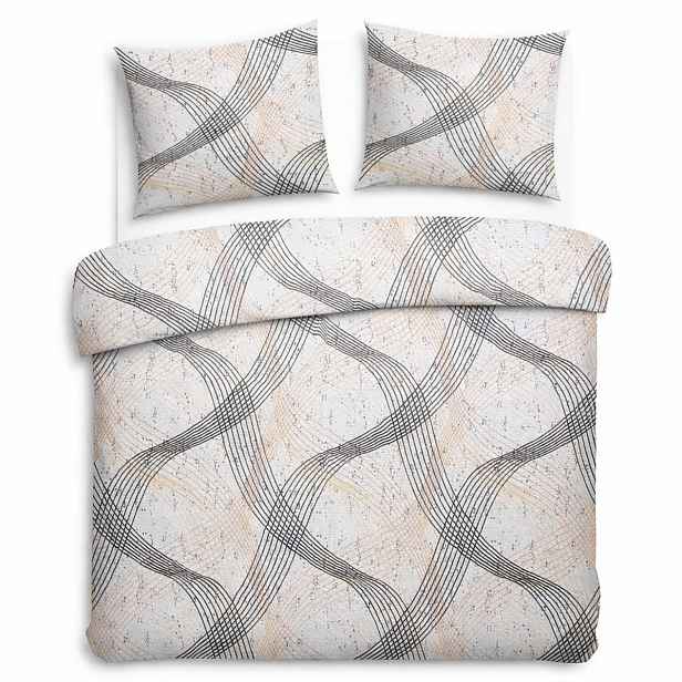 Povlečení bavlněné 180x200 Pruhy černá bílá 71516/1 Cottonlove
