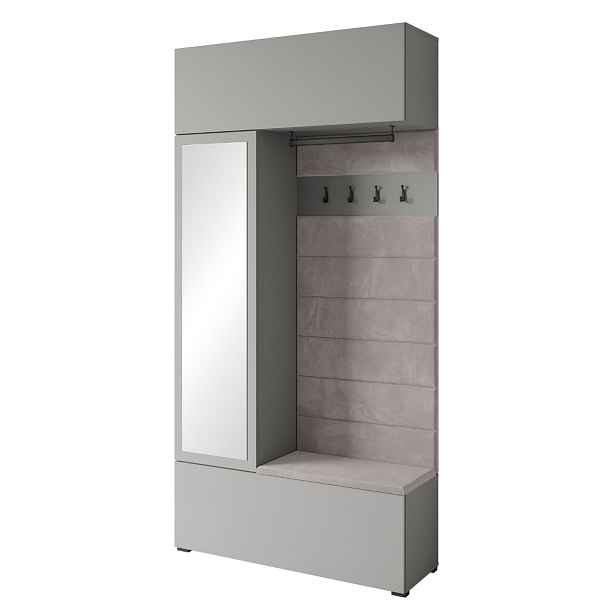 Předsíňová stěna se sedákem 115 cm Tejo šedý pallad (TEJ009M+TEJ244)