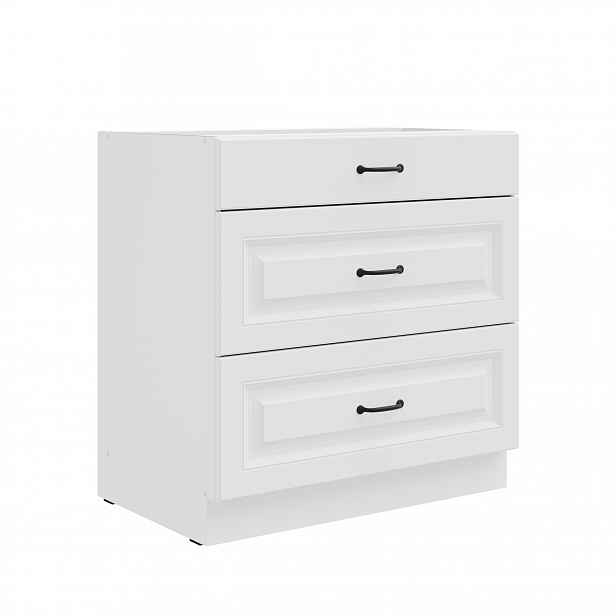 Spodní skříňka Stilo 80 D 3S BB - Premium Box Barva korpusu: Bílá, Barva dvířek: Bílá