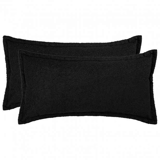 vidaXL Povlak na polštář 2 pcs HOUTEN Černá 40 x 70 cm Bouclé