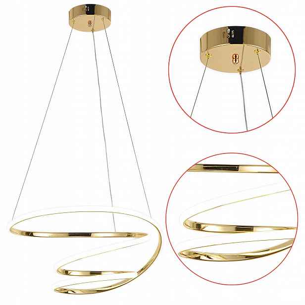 Závěsné Stropní Svítidlo Spirála Kroužky Kulatý lustr Zlatá Led