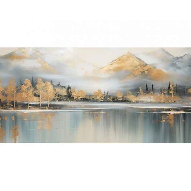 Obraz na plátně Horská krajina, 100x50 cm, efekt ruční malby
