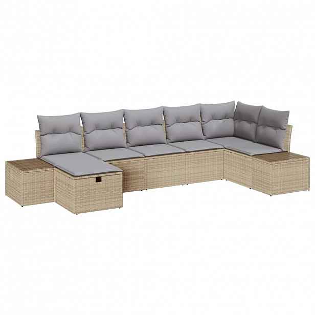 vidaXL Set pohovek 7 ks polyratan