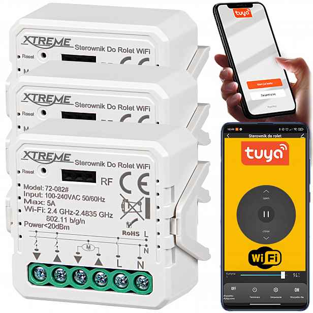 3x Ovladač Xtreme Pro Roletu Tuya Wifi Relé Přepínač Home Smart