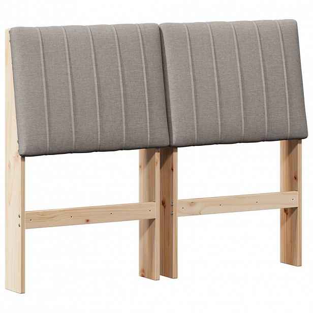 vidaXL Čalouněné čelo postele Taupe 120 cm Masivní borové dřevo