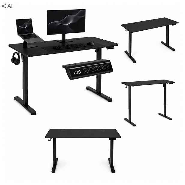 Elektrický psací stůl 120 x 60 cm, regulace výšky 72-118 cm, komfortní