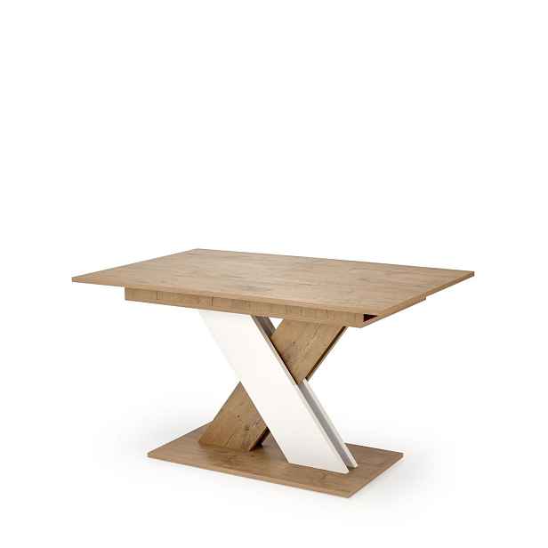 Rozkládací stůl Xarelto (130–175x85 cm), dub lancelot - bílý