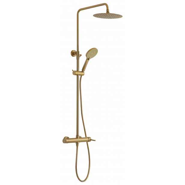 Sapho Iconic - Sprchový set s baterií, průměr 25 cm, 3 proudy, matná zlatá AF139GB