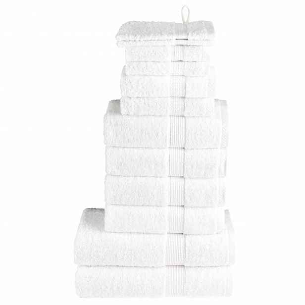 vidaXL 12dílná sada ručníků Premium SOLUND bílá 600 g/m²