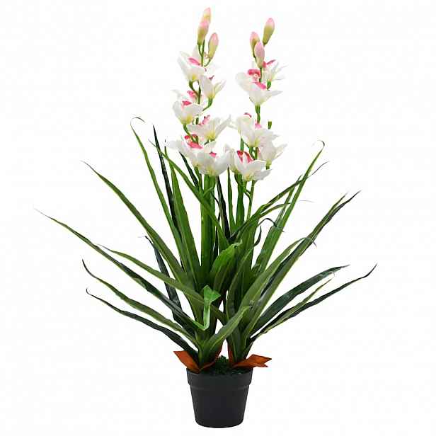 vidaXL Umělá rostlina orchidej člunatec s květináčem 100 cm