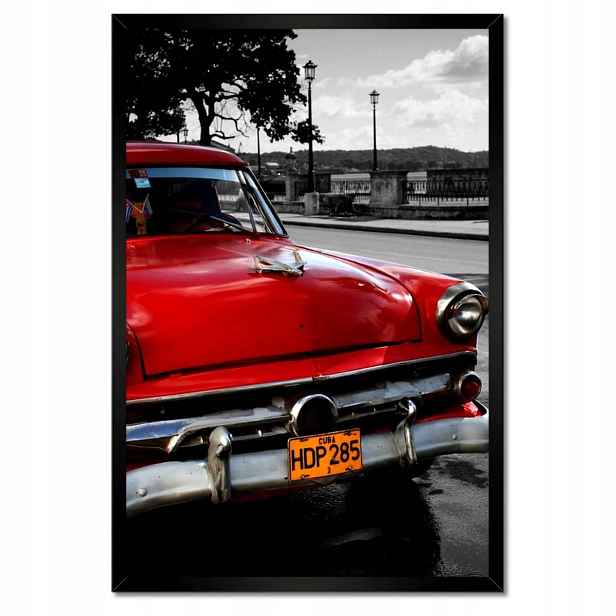 Plakáty v rámu 40x60 Kubánské červené auto